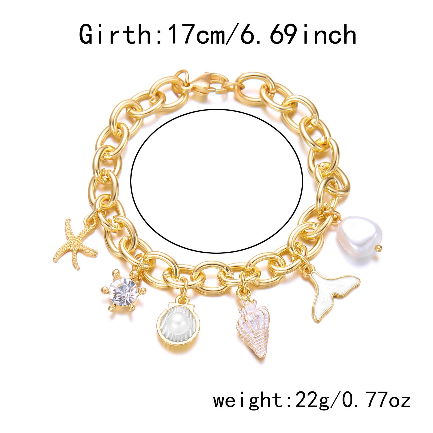 Women's Fashion Starfish Pearl Shell Fishtail Multi-pendant Necklace Bracelet - Zentrova Women's Fashion Starfish Pearl Shell Fishtail Multi-pendant Necklace Bracelet - Zentrova